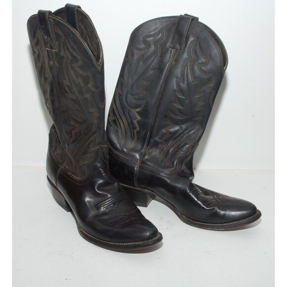 Justin Diamond Cowboy Western  Boots SZ 10D Black - Picture 1 of 9
